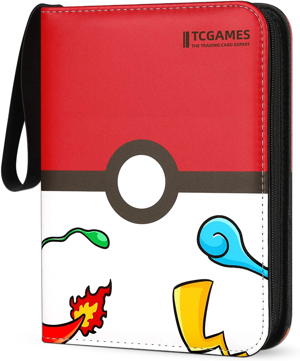230816044101287_1 Tcgames Card Binder 4-Pocket, 440 Pockets Card Holder with 55 Sleeves Red - Image 1